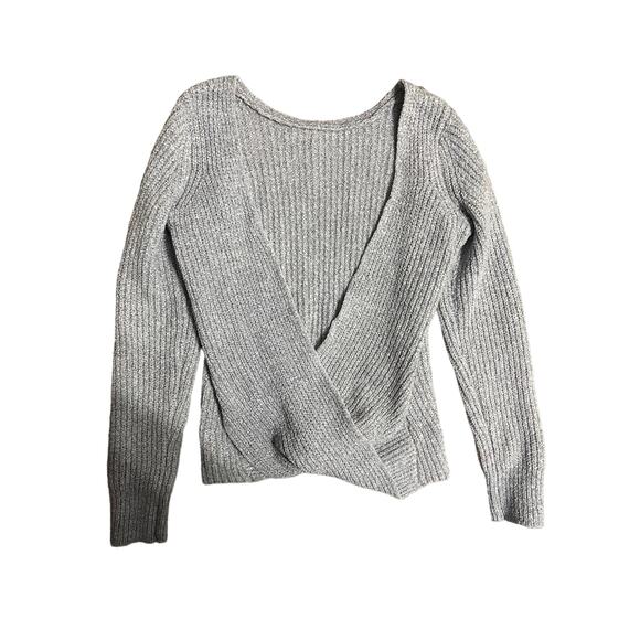 American Eagle Cross Back Knit Sweater Gray Size XS - Picture 6 of 13